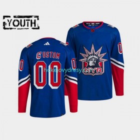 Dětské Hokejový Dres New York Rangers Personalizované Adidas 2022-2023 Reverse Retro Modrý Authentic